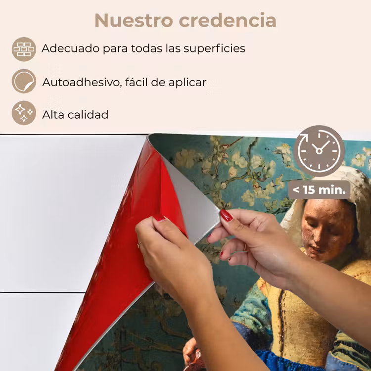 Salpicaderos de cocina - Lechera - Flor de almendro - Van Gogh - Vermeer - Pintura - Antiguos maestros — 4