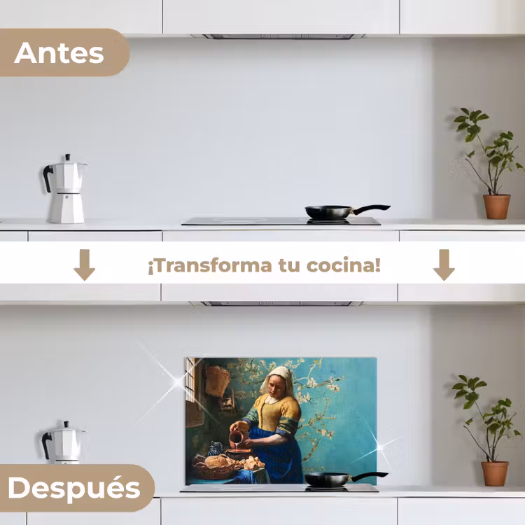 Salpicaderos de cocina - Lechera - Flor de almendro - Van Gogh - Vermeer - Pintura - Antiguos maestros — 7