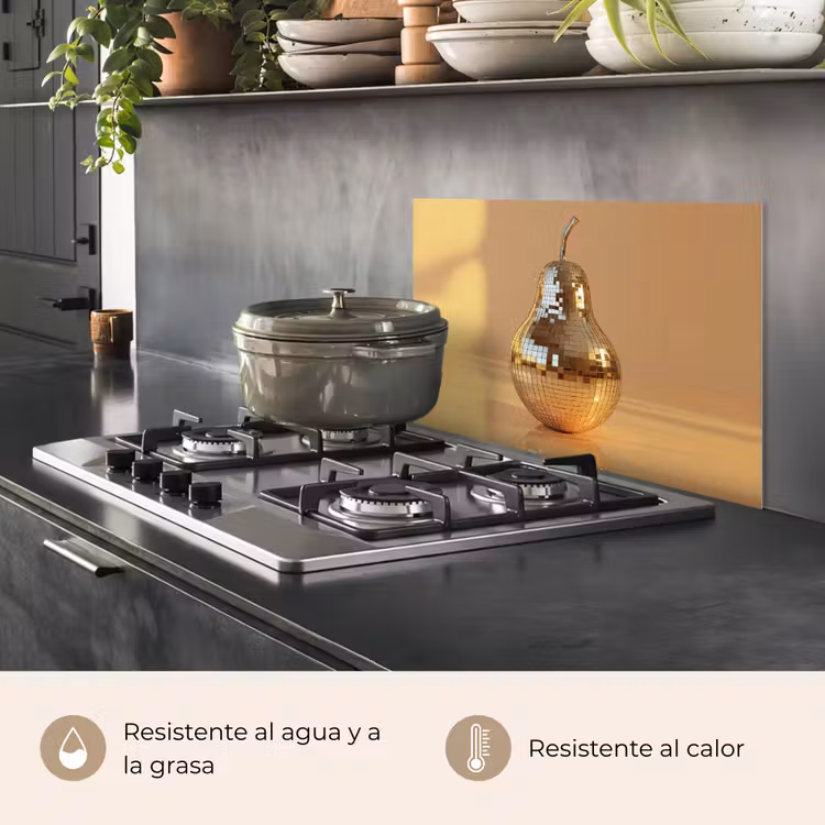 Salpicaderos de cocina - Oro - Disco - Purpurina - Pera — 2