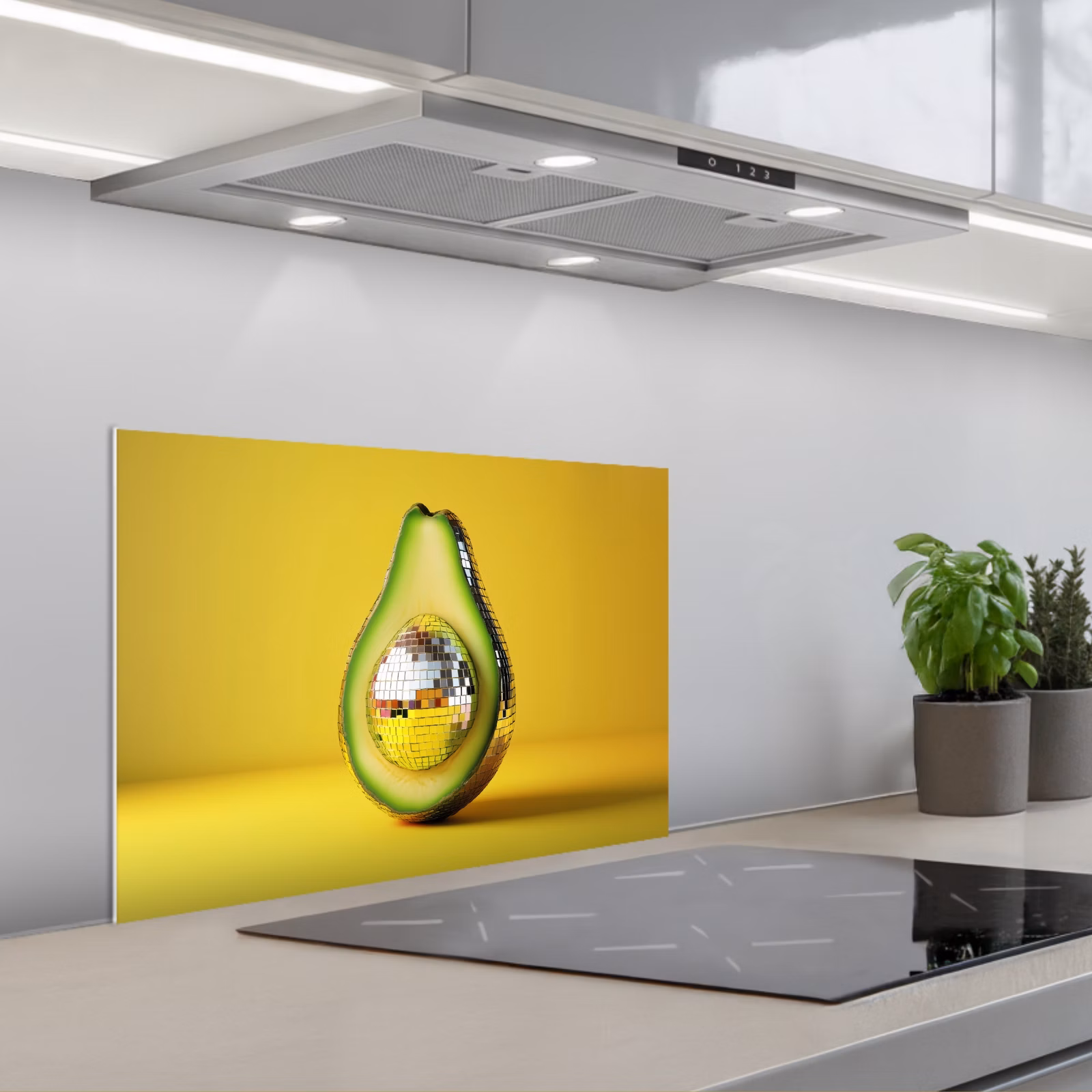 Salpicaderos de cocina - Aguacate - Discoball - Amarillo - Purpurina — 1