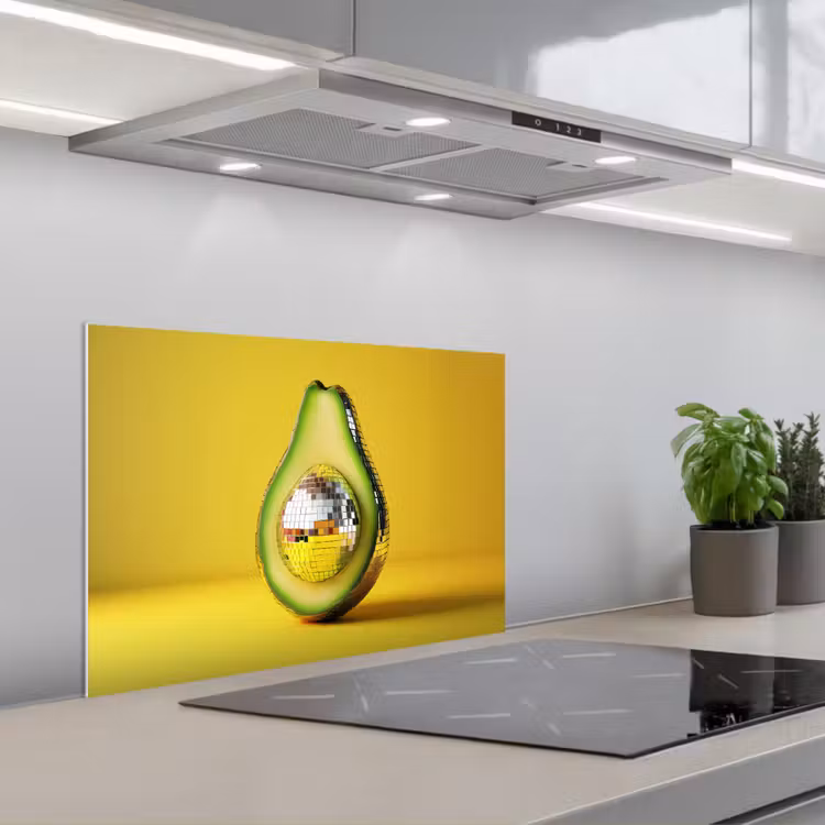 Salpicaderos de cocina - Aguacate - Discoball - Amarillo - Purpurina — 1