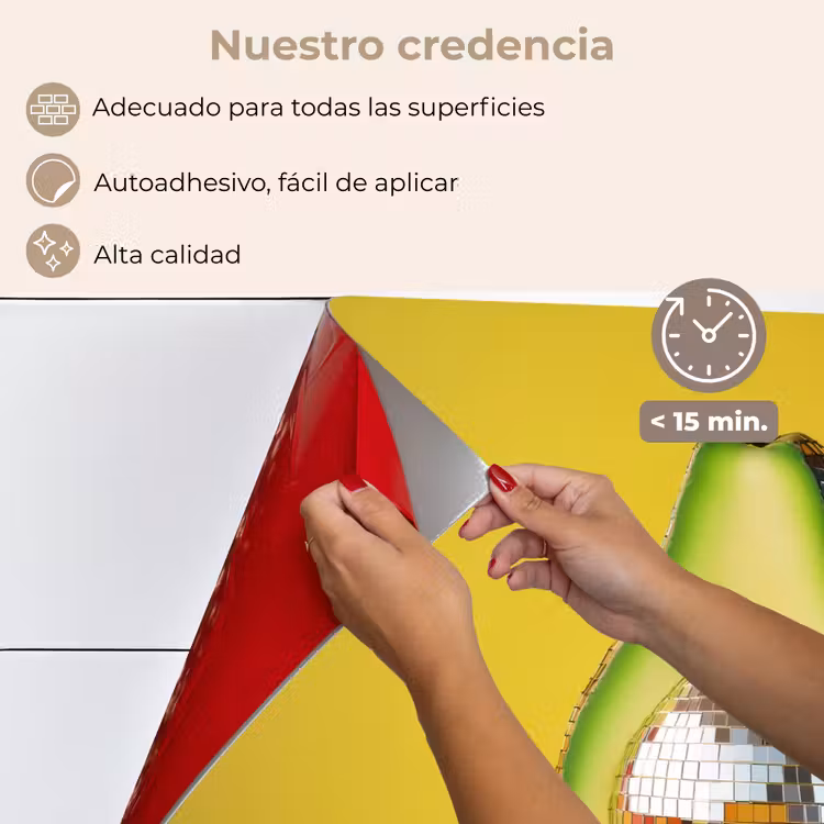 Salpicaderos de cocina - Aguacate - Discoball - Amarillo - Purpurina — 4