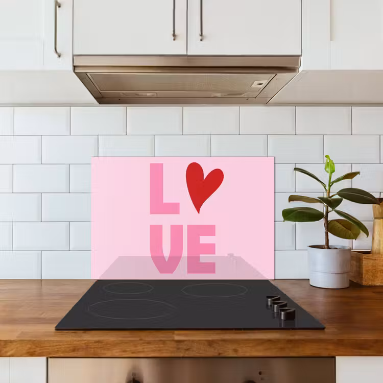 Salpicaderos de cocina - Amor - Rosa - Corazón - San Valentín — 3
