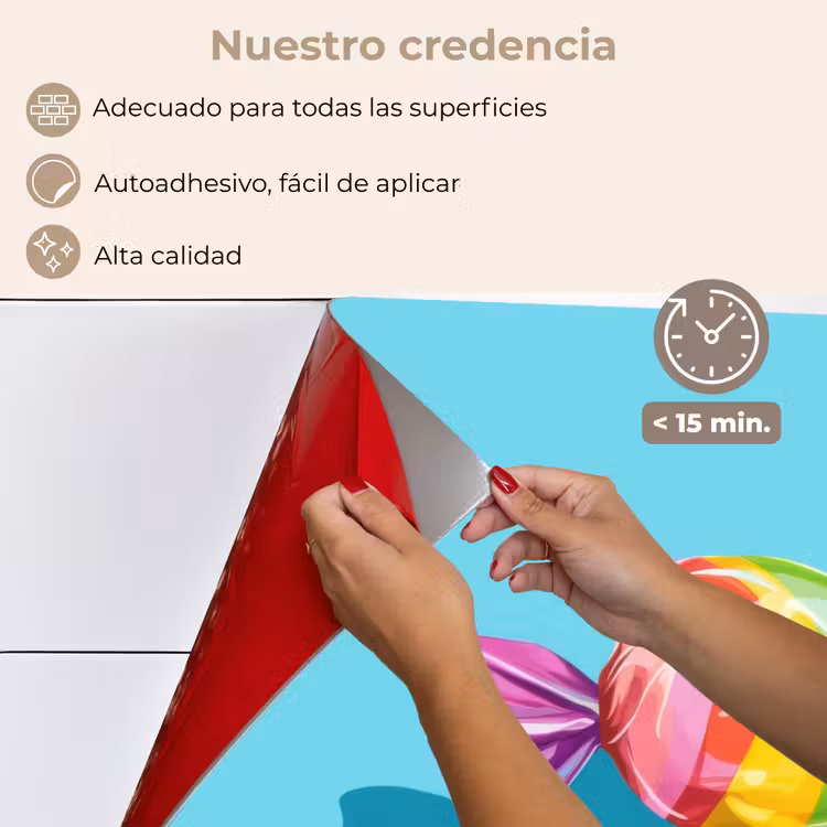 Salpicaderos de cocina - Azul - Caramelo - Arco iris — 4