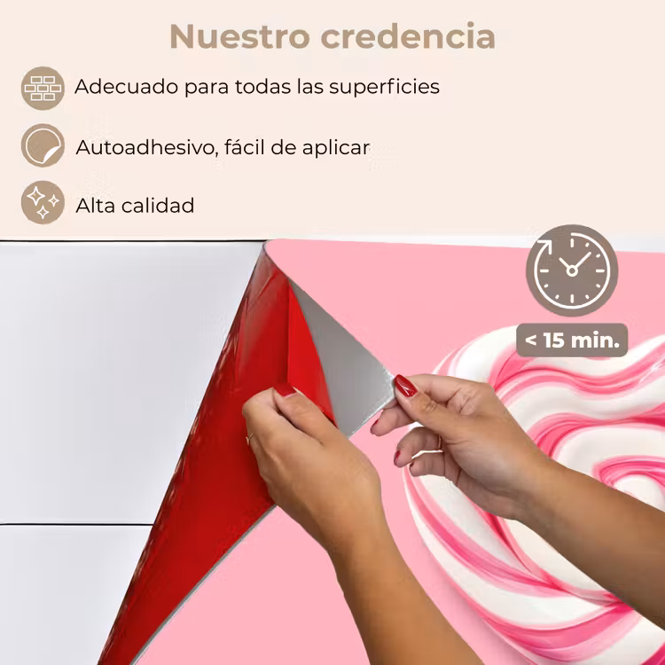 Salpicaderos de cocina - Caramelo - Piruleta - Corazón - Rosa — 4