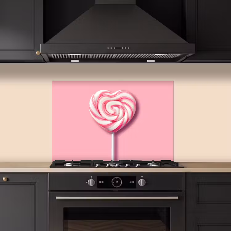 Salpicaderos de cocina - Caramelo - Piruleta - Corazón - Rosa — 5