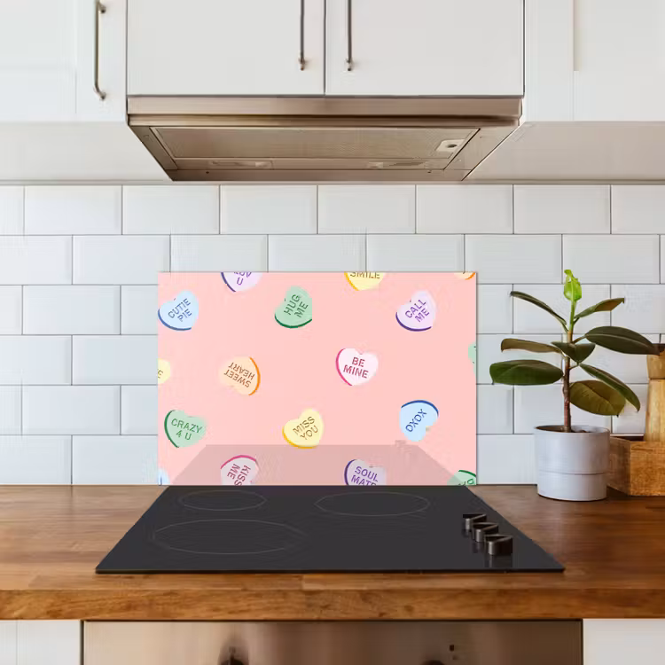 Salpicaderos de cocina - Corazón - Caramelo - Pastel - Texto — 3