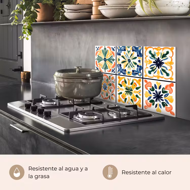 Salpicaderos de cocina - Español - Azulejos - Cerámica - Flores — 2