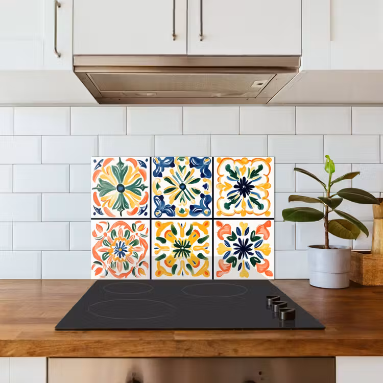 Salpicaderos de cocina - Español - Azulejos - Cerámica - Flores — 3