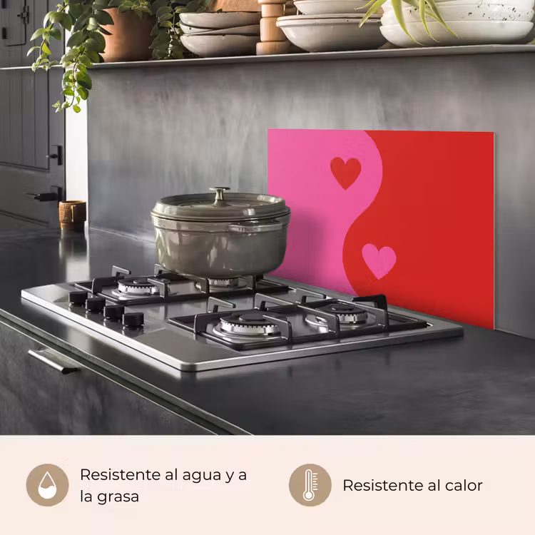 Salpicaderos de cocina - Minimalista - Rojo - Rosa - Corazones — 2