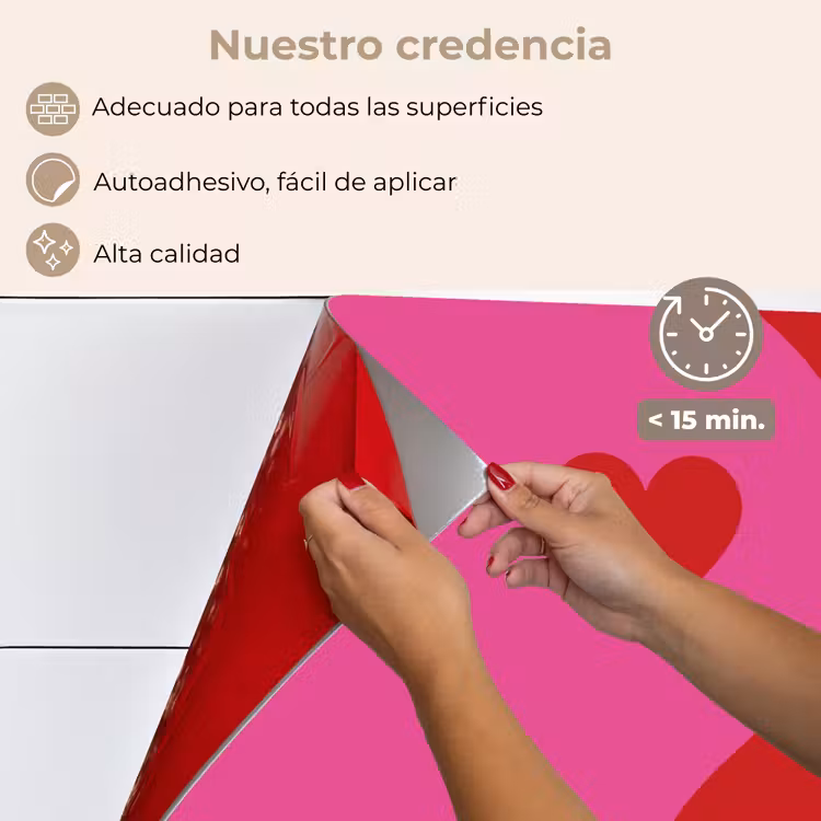 Salpicaderos de cocina - Minimalista - Rojo - Rosa - Corazones — 4