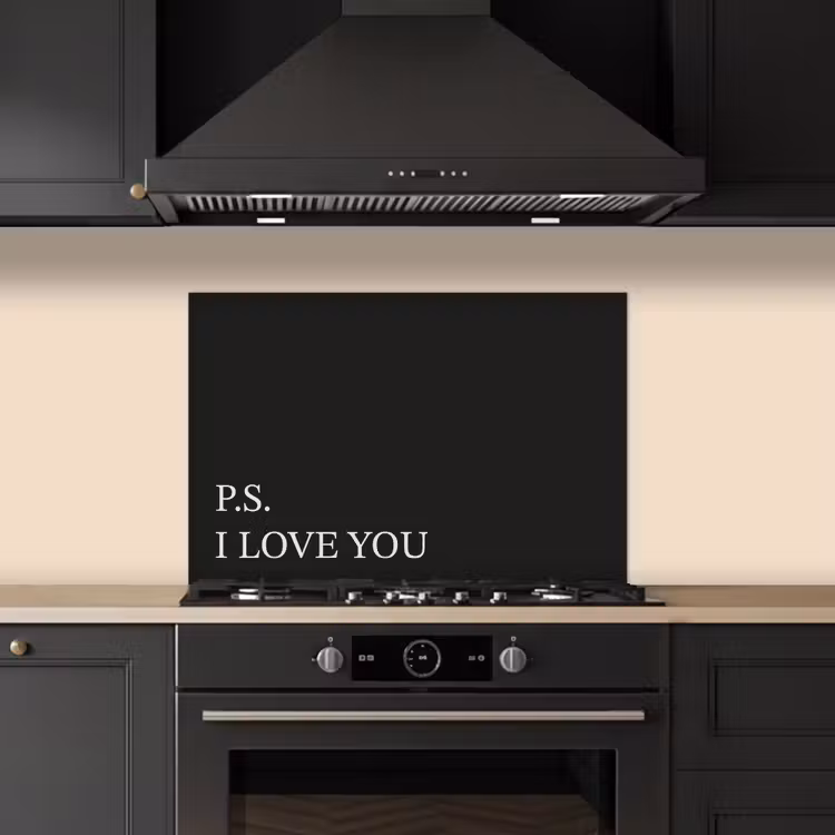 Salpicaderos de cocina - Negro - Minimalista - San Valentín — 5