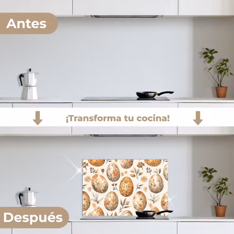 Salpicaderos de cocina - Huevos de Pascua - Marrones - Flores — 7