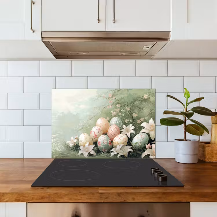 Salpicaderos de cocina - Huevos de Pascua - Tonos pastel - Flores — 3
