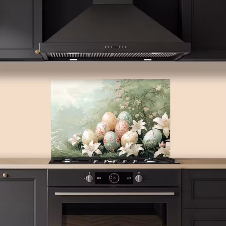 Salpicaderos de cocina - Huevos de Pascua - Tonos pastel - Flores — 5