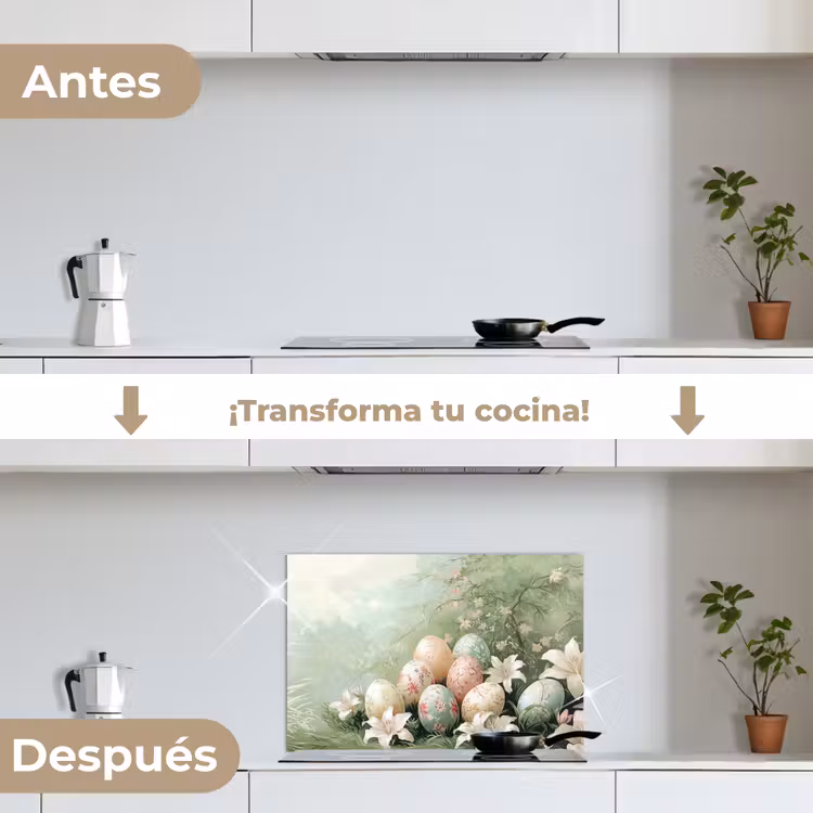 Salpicaderos de cocina - Huevos de Pascua - Tonos pastel - Flores — 7