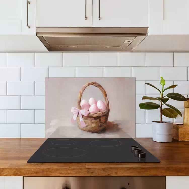 Salpicaderos de cocina - Cesta - Huevos - Rosa — 3