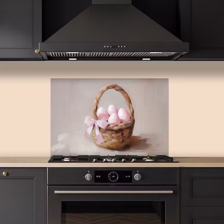 Salpicaderos de cocina - Cesta - Huevos - Rosa — 5