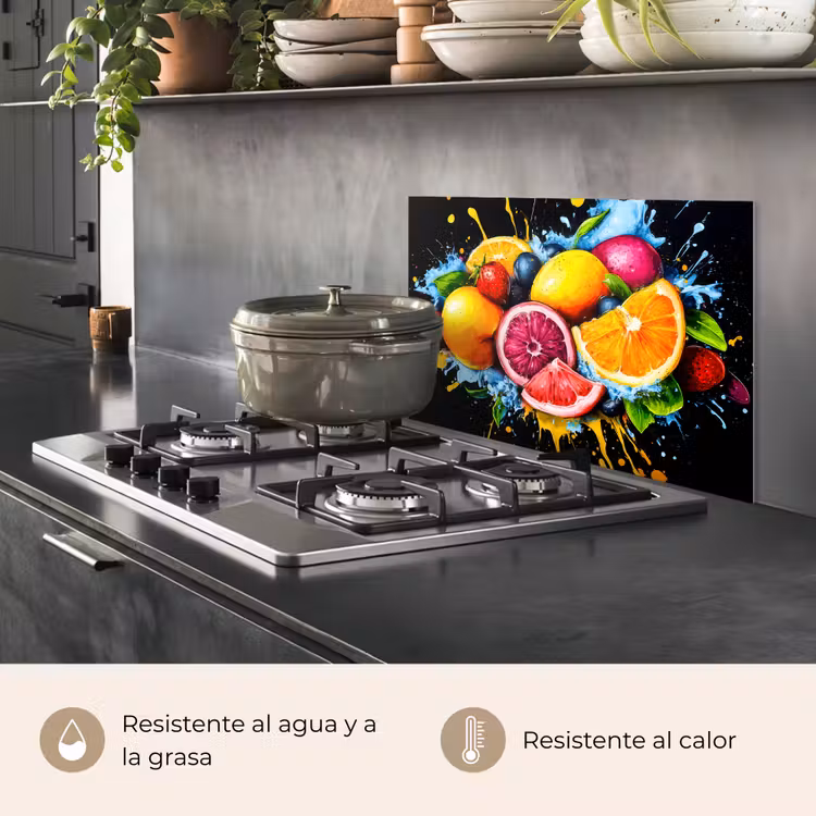 Salpicaderos de cocina - Fruta - Graffiti - Colorido - Naranja - Fresa - Abstracto — 2