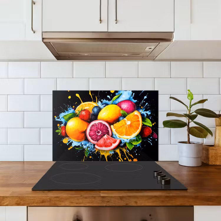 Salpicaderos de cocina - Fruta - Graffiti - Colorido - Naranja - Fresa - Abstracto — 3