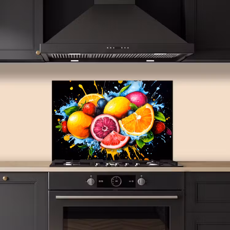 Salpicaderos de cocina - Fruta - Graffiti - Colorido - Naranja - Fresa - Abstracto — 5