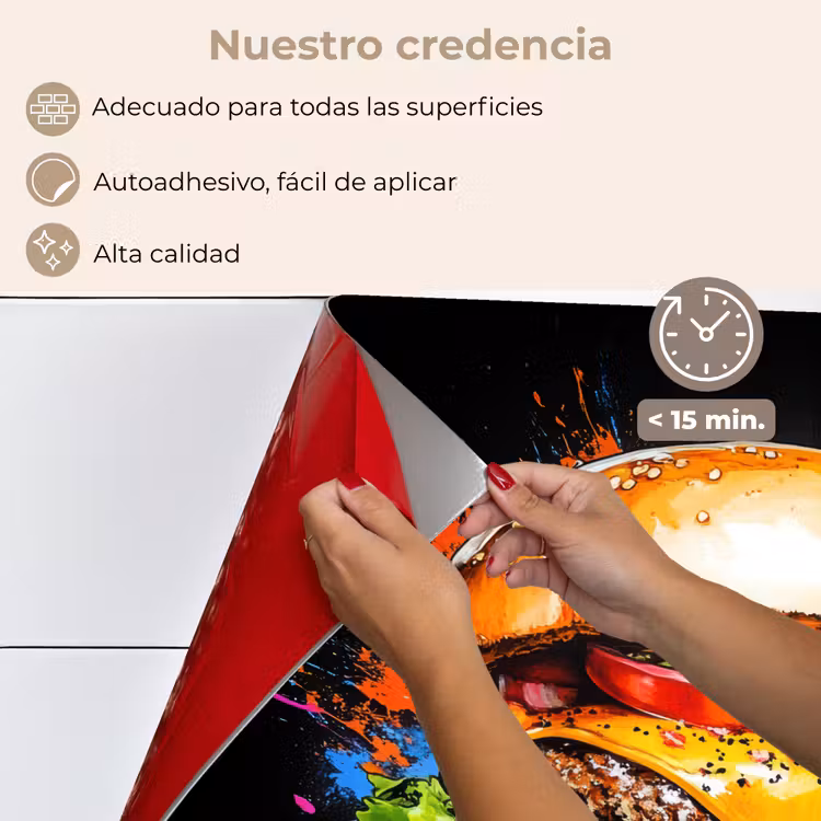 Salpicaderos de cocina - Hamburguesa - Graffiti - Pintura - Colorido - Comida - Abstracto — 4
