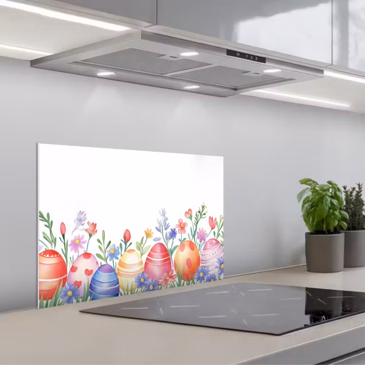 Salpicaderos de cocina - Jardín de flores - Colorido - Huevos — 1