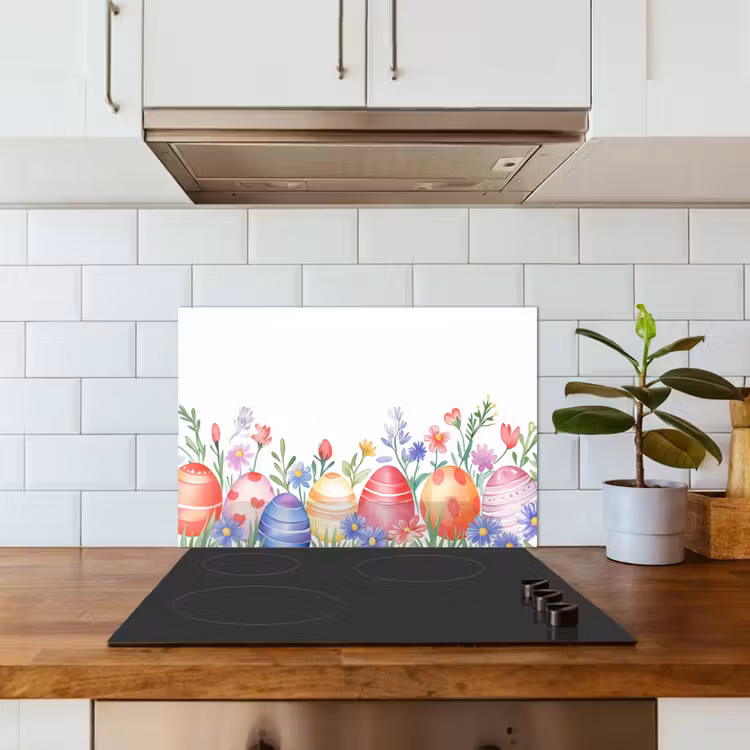 Salpicaderos de cocina - Jardín de flores - Colorido - Huevos — 3