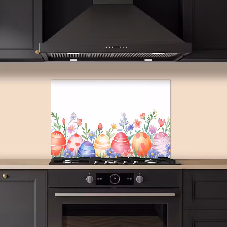 Salpicaderos de cocina - Jardín de flores - Colorido - Huevos — 5