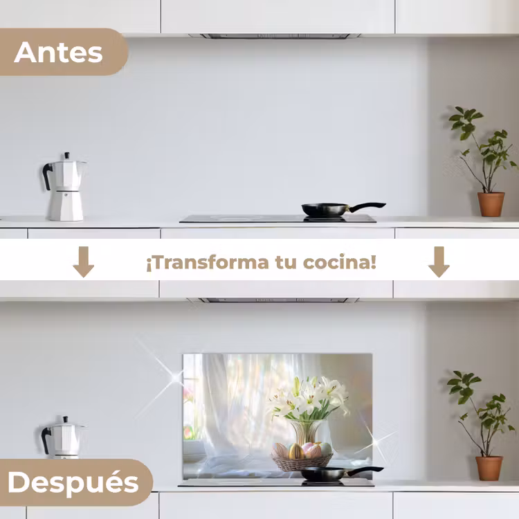 Salpicaderos de cocina - Jarrón - Huevos - Flores — 7