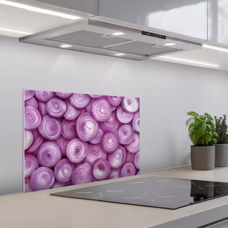 Salpicaderos de cocina - Morado - Cebollas - Primer plano — 1