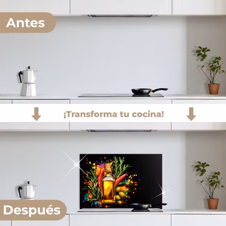 Salpicaderos de cocina - Aceite de oliva - Graffiti - Pimienta - Aceitunas - Moderno — 7