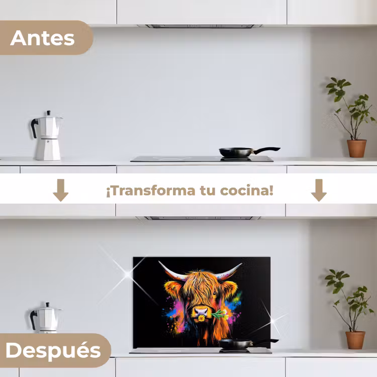 Salpicaderos de cocina - Highlander escocés - Graffiti - Colorido - Flor - Animales — 7