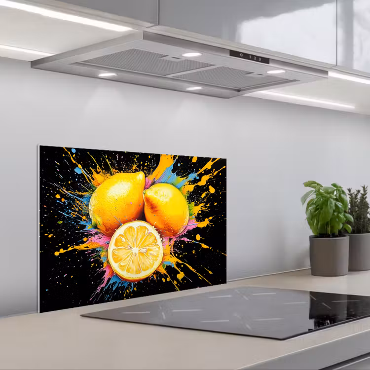 Salpicaderos de cocina - Limón - Graffiti - Colorido - Pintura - Moderno — 1