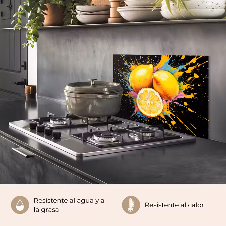 Salpicaderos de cocina - Limón - Graffiti - Colorido - Pintura - Moderno — 2