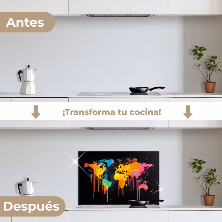 Salpicaderos de cocina - Mapamundi - Pintura - Colorido - Graffiti - Mundo — 7
