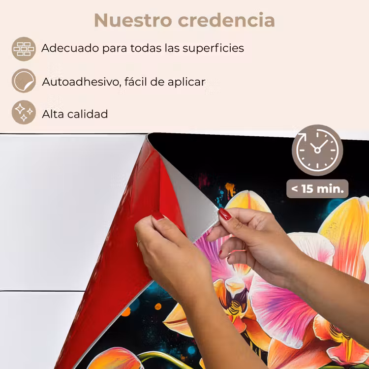 Salpicaderos de cocina - Orquídea - Graffiti - Colorido - Flores - Abstracto — 4