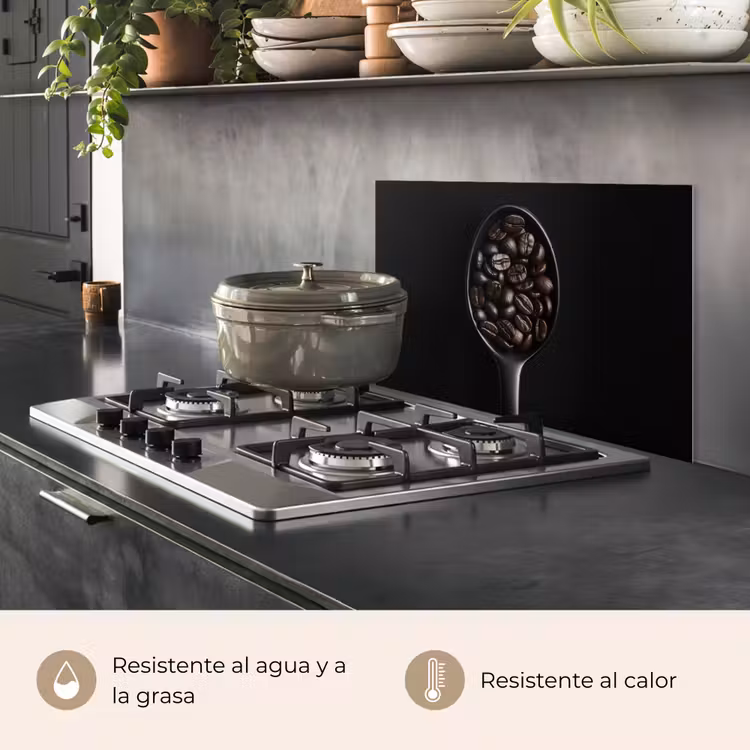 Salpicaderos de cocina - Café en grano - Cuchara - Negro — 2