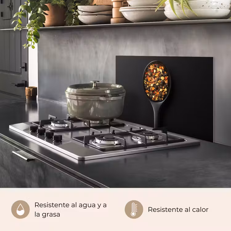 Salpicaderos de cocina - Hierbas - Negro - Cuchara — 2