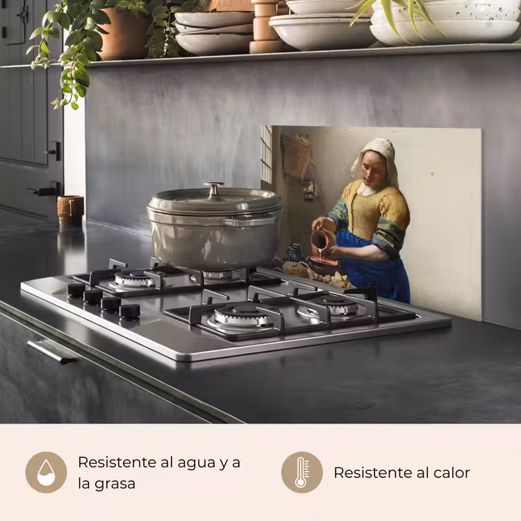 Salpicaderos de cocina - La lechera - Pintura de Johannes Vermeer — 2
