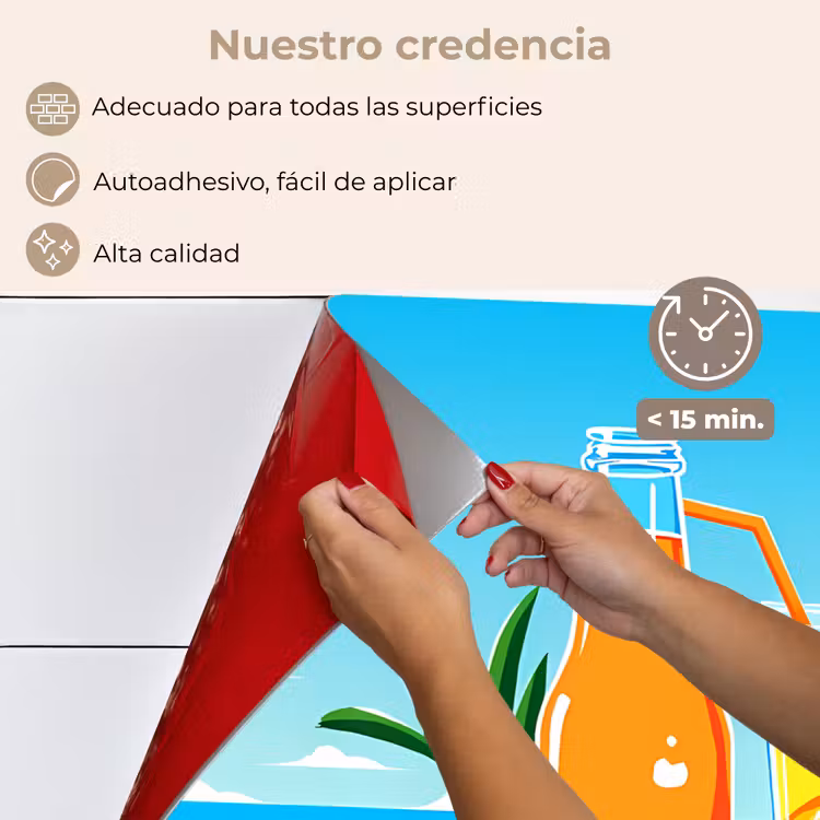 Salpicaderos de cocina - Naranjas - Cubitos de hielo - Mar - Ilustración — 4