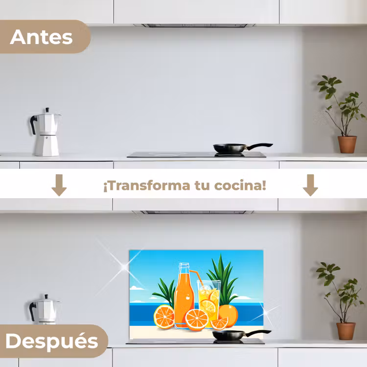 Salpicaderos de cocina - Naranjas - Cubitos de hielo - Mar - Ilustración — 7