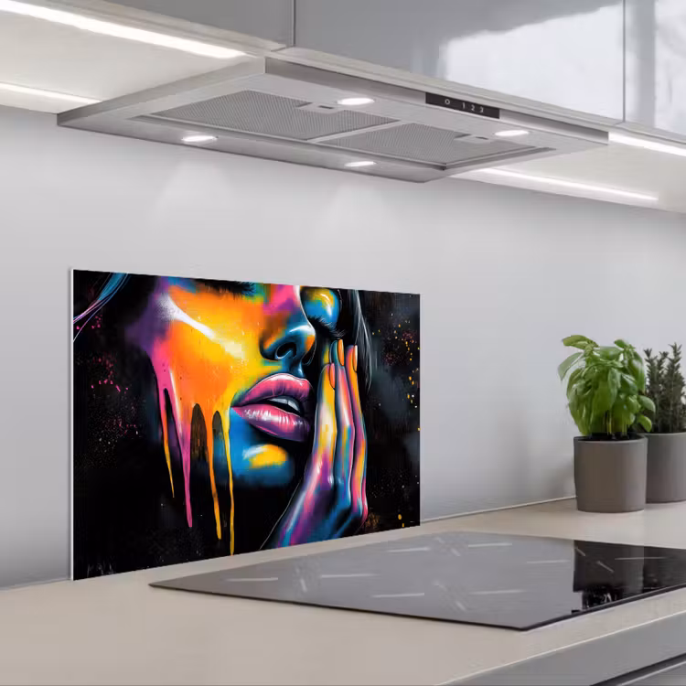 Salpicaderos de cocina - Mujer - Rostro - Pintura - Artística — 1