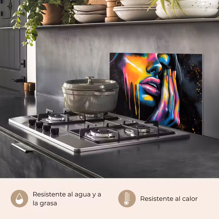 Salpicaderos de cocina - Mujer - Rostro - Pintura - Artística — 2