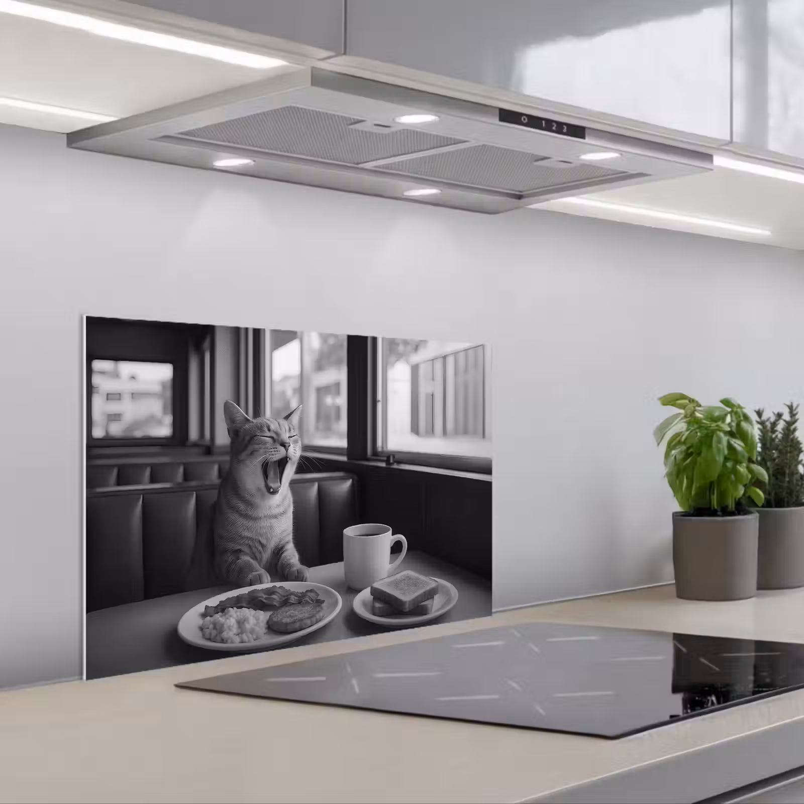 Salpicaderos de cocina - Gato - Café - Pan - Negro — 1