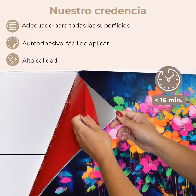 Salpicaderos de cocina - Árbol - Flores - Mágico - De colores — 4