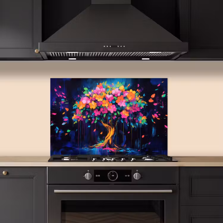 Salpicaderos de cocina - Árbol - Flores - Mágico - De colores — 5