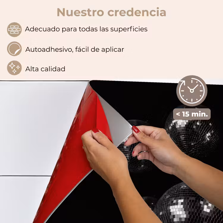 Salpicaderos de cocina - Bolas de discoteca - Minimalista - Negro — 4