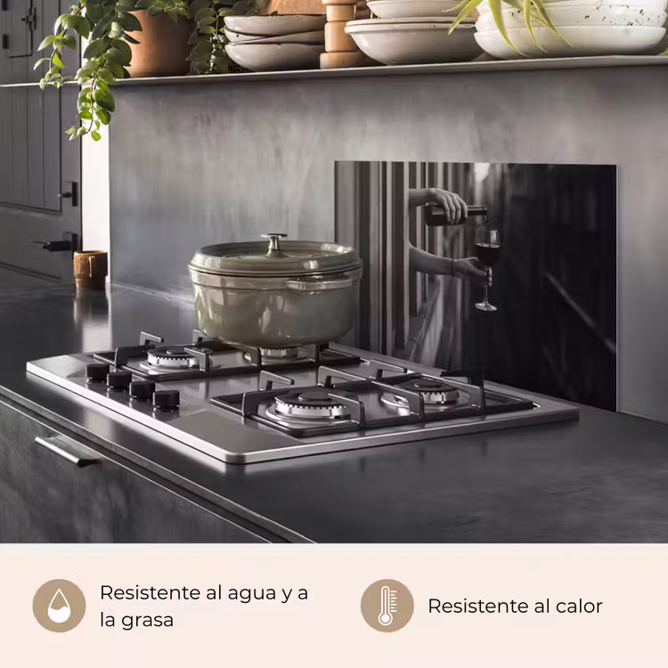 Salpicaderos de cocina - Botella de vino - Vidrio - Manos - Ventana — 2