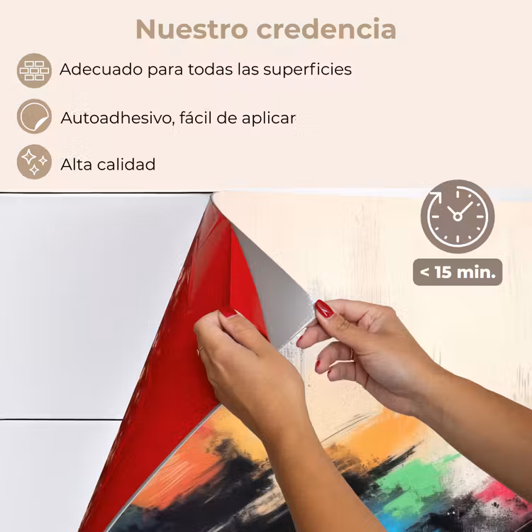 Salpicaderos de cocina - Dinámico - Abstracto - Colorido - Negro — 4